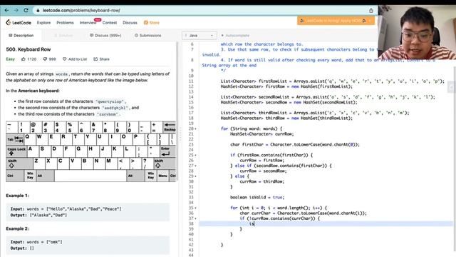 Leetcode Java - Keyboard Row - Easy - Linear Single Pointer смотреть онлайн