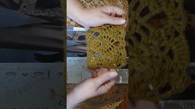 Ажурный палантин крючком, схема. смотреть онлайн