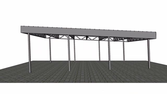 3D визуализация навеса от TRUMETAL 3