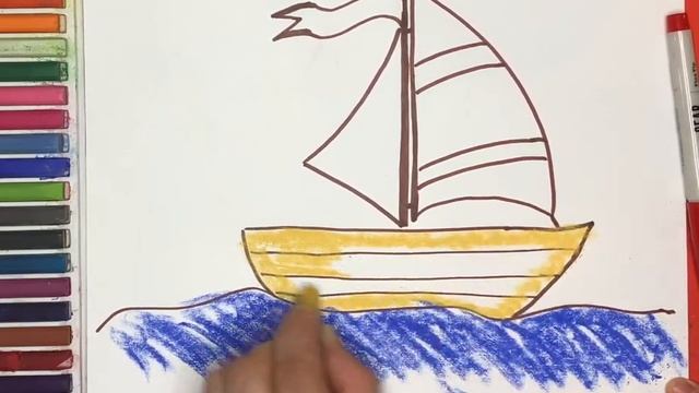 Как нарисовать Парусник|Рисование для детей смотреть онлайн