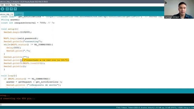 Conexión wifi y petición http para ESP32 (Arduino) смотреть онлайн