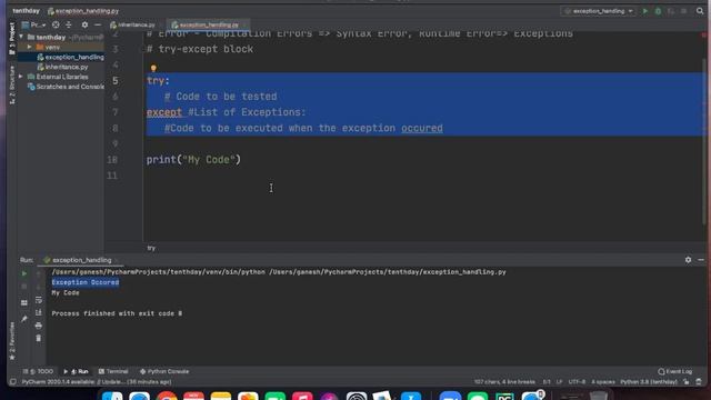 Exception Handling in Python смотреть онлайн