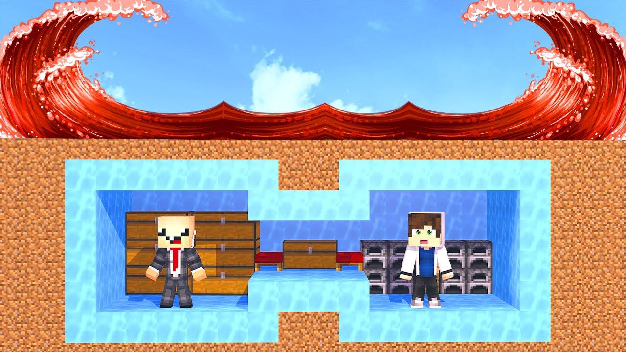 НУБ И ПРО ПРОТИ ЦУНАМИ ИЗ ЛАВЫ! КАК ВЫЖИТЬ В БУНКЕРЕ ИЗ ВОДЫ НУБУ И ПРО В МАЙНКРАФТЕ ! ТРОЛЛИНГ смотреть онлайн