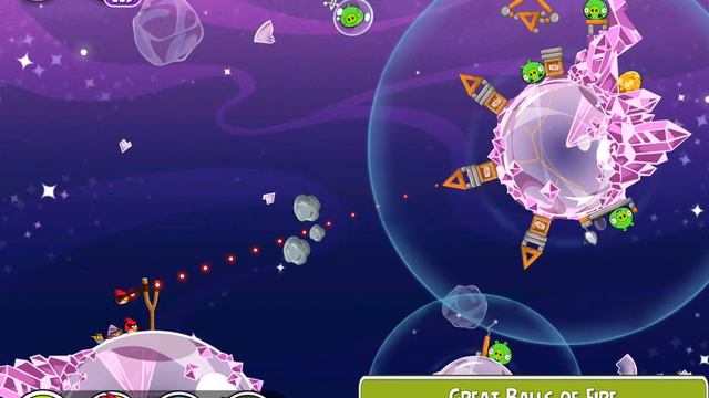 Angry Birds Space 7-11 Cosmic Crystals 3 Star смотреть онлайн