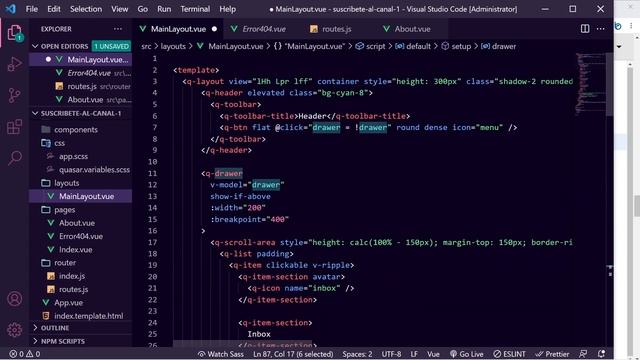 #03 Quasar v.2 - Layout y Drawer ( Router Link + Class Active ) смотреть онлайн