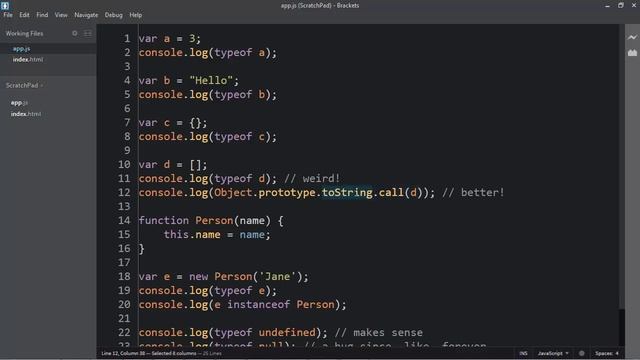 Javascript Understanding The Weird Parts 066 type of instance of and Figuring Out What Something I смотреть онлайн