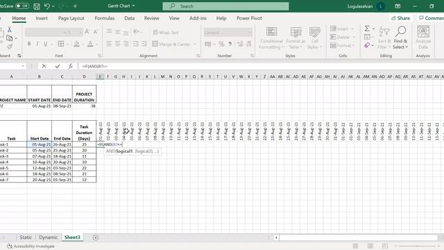 Dynamic Gantt Chart using Excel - Project Management Tool смотреть онлайн