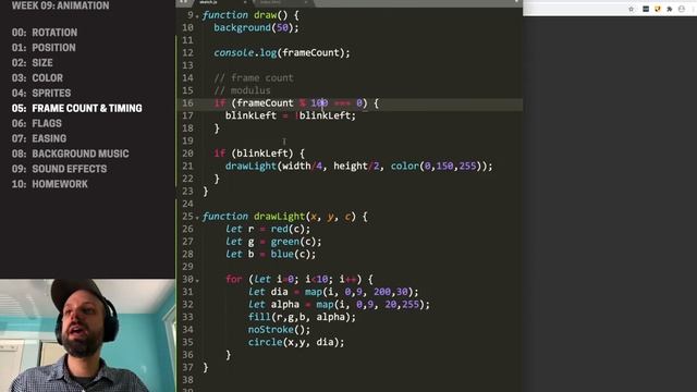 CP1: Animation in P5JS – Frame Count & Timing смотреть онлайн