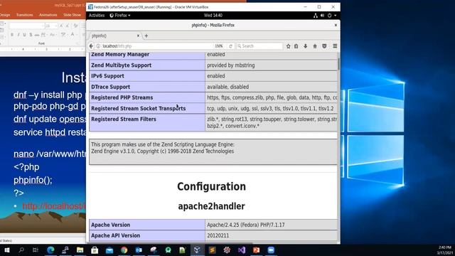Install PHP software and test run the whatismyip.php on Fedora26 смотреть онлайн