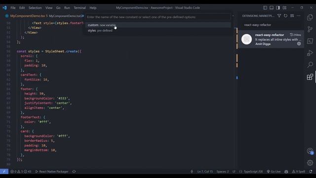 VS Code Extension: Move React Inline Styles with React Easy Refactor смотреть онлайн