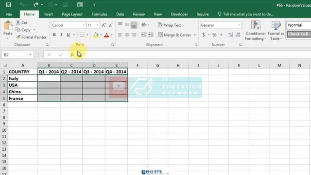 MS Excel Tutorial - 53 - Filling random values into every cell in a selection смотреть онлайн