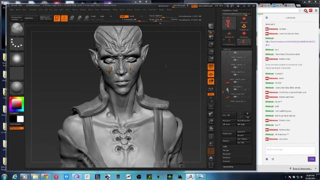 Zbrush: Female Modeling (Alice)/ Alien Concept Continued - 1 / 2 смотреть онлайн