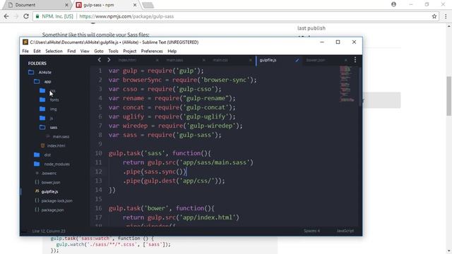 Настройка gulp-sass и gulp-autoprefixer смотреть онлайн