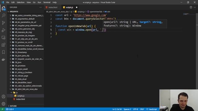 Abrir link em nova aba com JavaScript смотреть онлайн