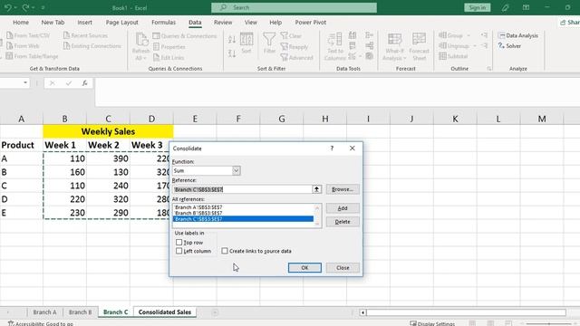 Data Consolidation from Two or More Sheets in Excel. смотреть онлайн