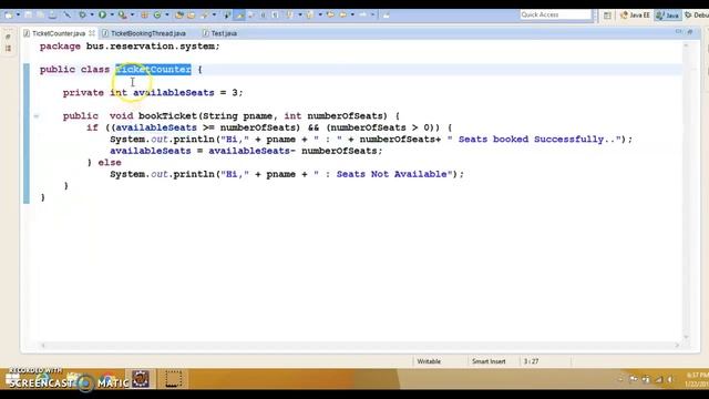 Bus Reservation System java multi threading example смотреть онлайн