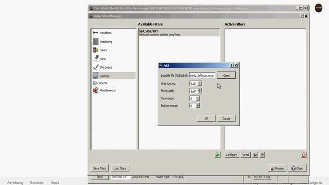 Avidemux 2.6.8 v2 Add Subtitles смотреть онлайн