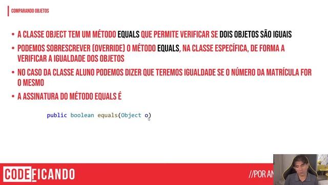 Como comparar dois objetos em Java - POO - s04e04 смотреть онлайн