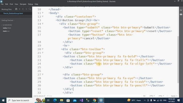 #Part 18 | Button Group | Toolbar | Button Menus | Nesting Button | Bootstrap 4 button group смотреть онлайн