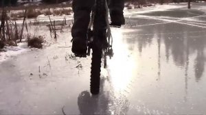 Дрифт на велосипеде по льду  ожидание/реальность