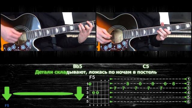 СМЕТАНА band - Конструкторы | Tutorial (на 2-х гитарах) | Табы, аккорды, соло смотреть онлайн