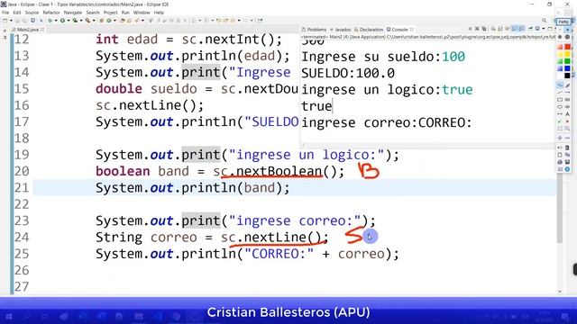 Lectura de datos por Consola usando Clase Scanner en JAVA PARTE 3/3 смотреть онлайн