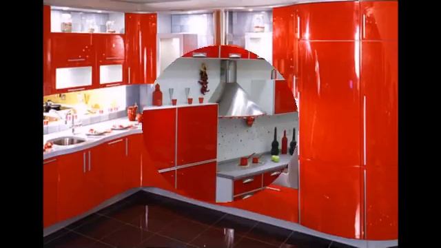 Красно-бело-черные кухни в интерьере смотреть онлайн