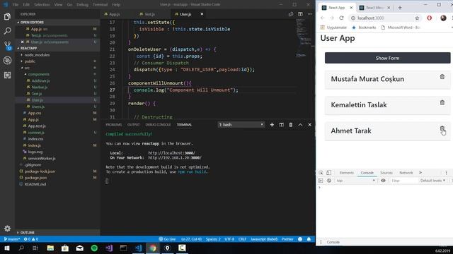 React Dersleri 32 - Yaşam Döngüsü - Unmounting смотреть онлайн