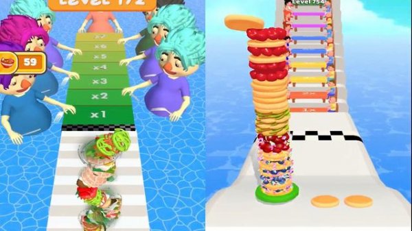 MOUSE sandwich VS WORM soup - NOODLE RUN vs PANCAKE RUN