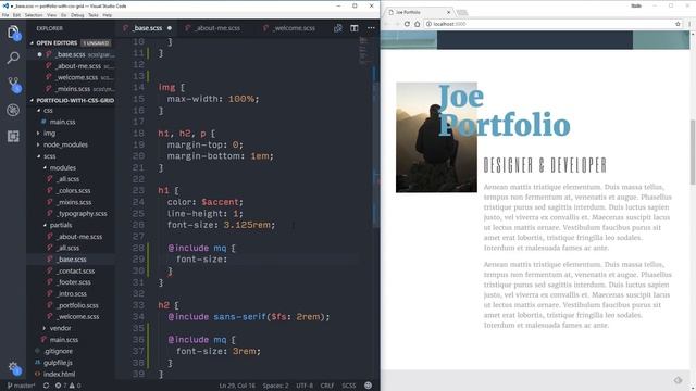 How to create a Portfolio Website with CSS Grid & Sass | Part 7: Media Queries смотреть онлайн