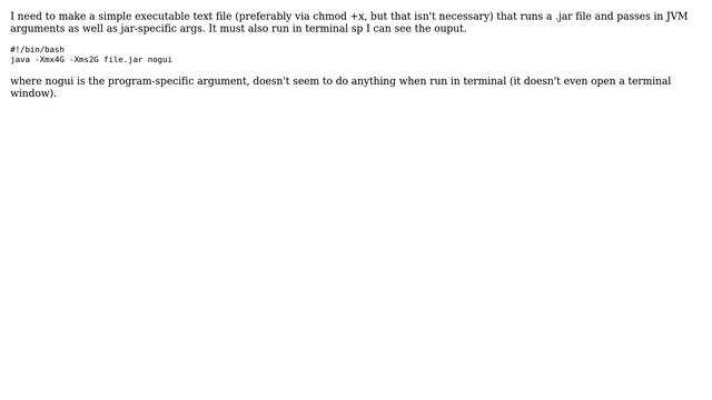 Ubuntu: How to make an executable text file run a .jar file with arguments? смотреть онлайн