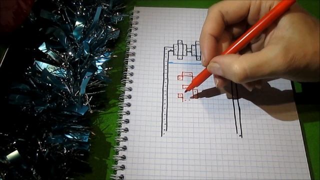 Новогодний Календарь 31 декабря Как нарисовать по клеточкам Пиксель Арт #PixelArt смотреть онлайн