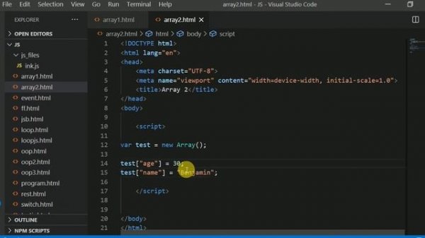 JS ARRAY ASSOCIATIVE