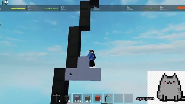 Making a 2D Pixel Art - Kitty | Skyblox | Roblox смотреть онлайн