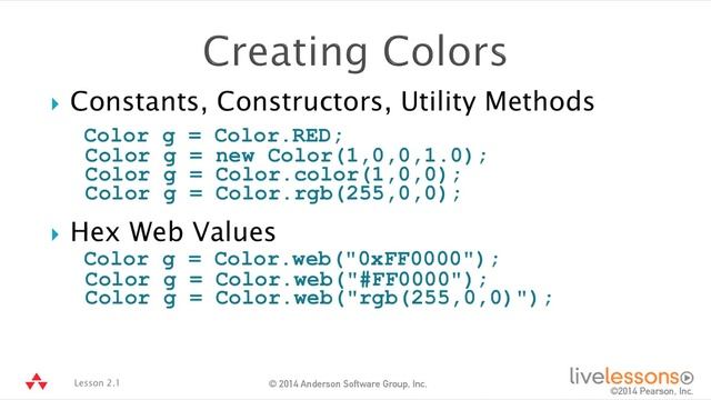 2 1 Use Color, Text, and Font JavaFX Programming LiveLessons, Part I Video Training смотреть онлайн