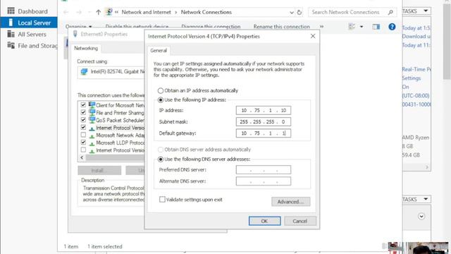 Configure Static IP on Windows Server 2019 смотреть онлайн