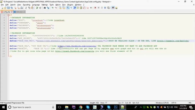 Setup config.php for facebook application смотреть онлайн
