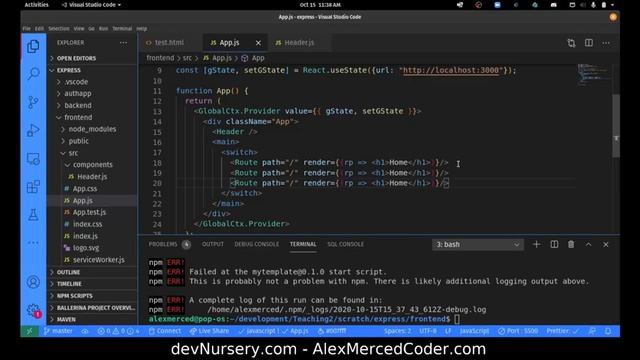 AM Coder - React + Express API #4 - Signup in React смотреть онлайн