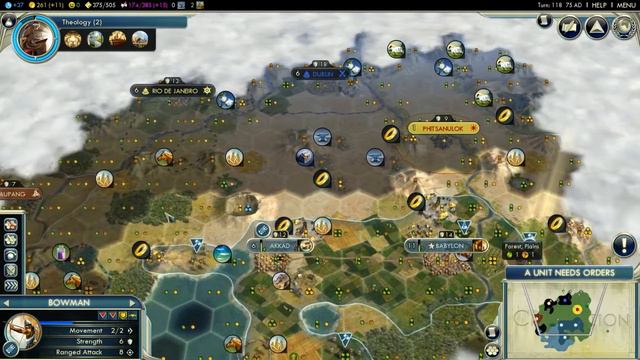 Civilization V - Nebuchadnezzar II of Babylon - Episode 2 Part 2 смотреть онлайн