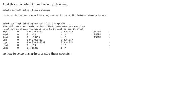 DevOps & SysAdmins: dnsmasq: failed to create listening socket for port 53: Address already in use смотреть онлайн