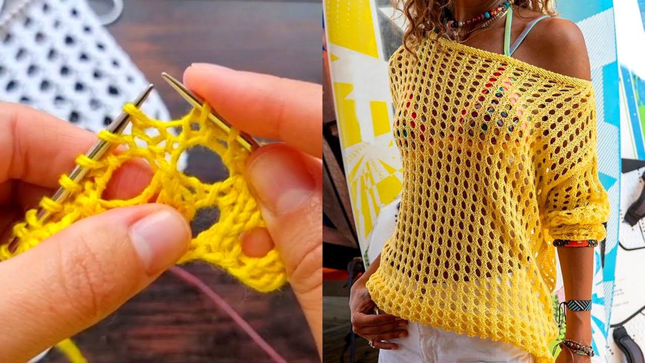ШИКАРНАЯ ПРОСТАЯ СЕТКА для летнего топа, джемпера, кардигана! смотреть онлайн