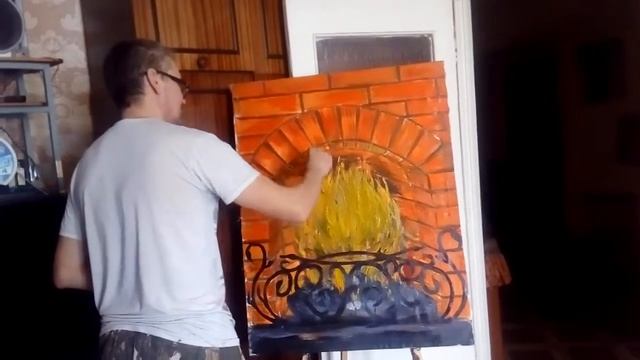 Рисуем огонь в камине!2 часть! смотреть онлайн