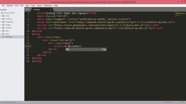 PHP Social Network Project - New Social Network - 02 Making Main Page смотреть онлайн