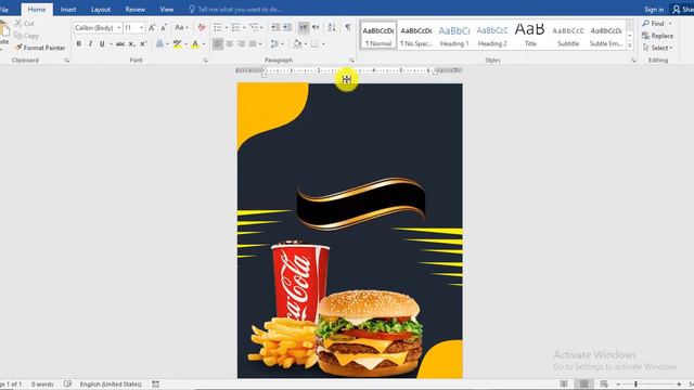 How to Make a Professional Business Advertising Poster design In MS Word || Fast Food Poster design смотреть онлайн