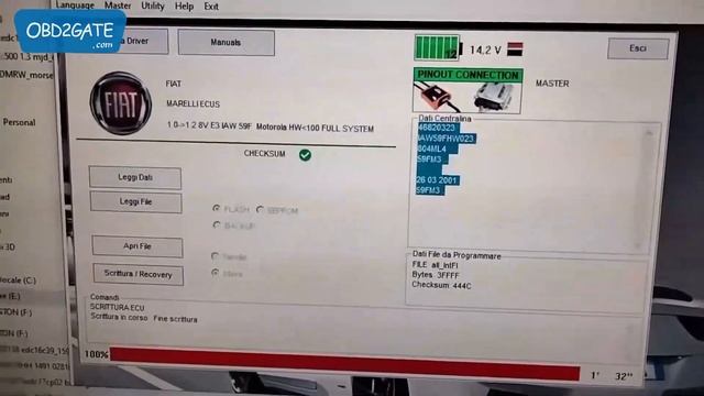 Write Fiat MARELLI 59F with ecuhelp KT200 ,100% no problem - obd2gate смотреть онлайн