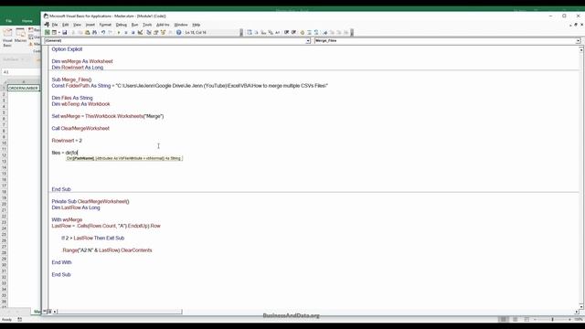 Merge Multiple CSV Files in Excel | Excel VBA Tutorial смотреть онлайн