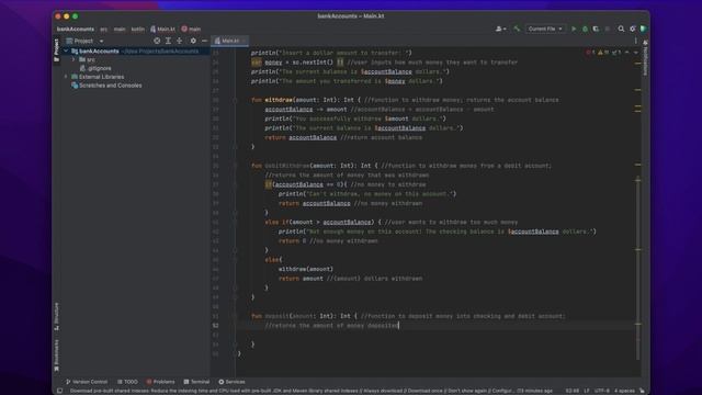 Beginner Kotlin Tutorial-Create a Bank Account to Withdraw and Deposit Money смотреть онлайн