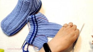 ? Мужские следки на большую ножку ?МК➡️На двух спицах без шва на подошве ?