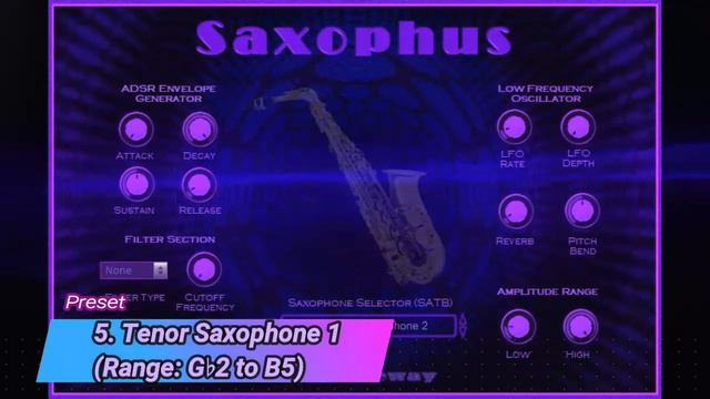 Virtual Tenor Saxophone VST VST3 Audio Unit EXS24 KONTAKT. Preset #5 / #6 - Tenor Sax VST (Win, Mac смотреть онлайн