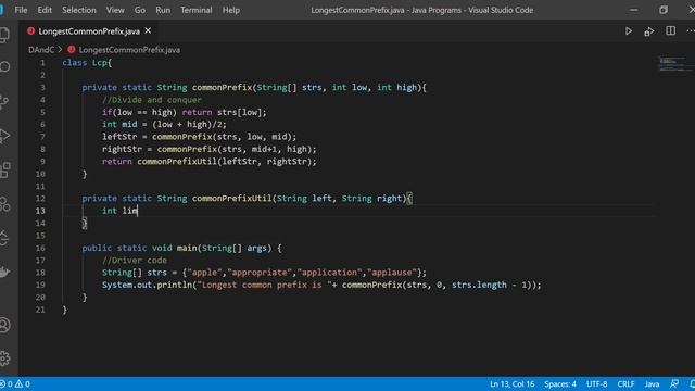 Longest common prefix using Divide and conquer | Divide and conquer problems | Algorithms смотреть онлайн